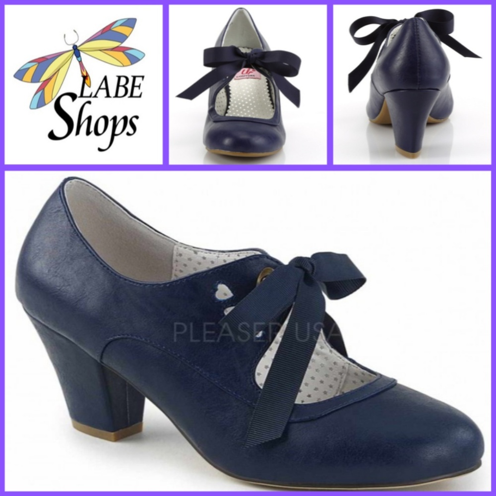 Navy Blue Wiggle-32 Mary Jane Pump